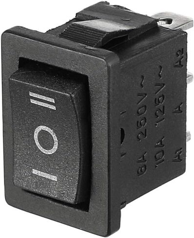 Uxcell 6A/250V 10A/125V SPST 3 محطة 3 موقف تشغيل/إيقاف/تشغيل قارب الروك التبديل الأسود 21x15 مللي متر in Kuwait