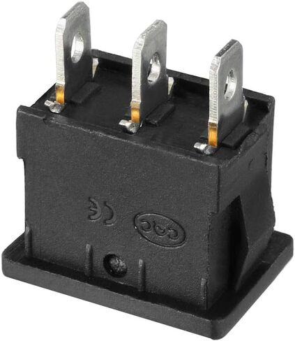 Uxcell 6A/250V 10A/125V SPST 3 محطة 3 موقف تشغيل/إيقاف/تشغيل قارب الروك التبديل الأسود 21x15 مللي متر in Kuwait