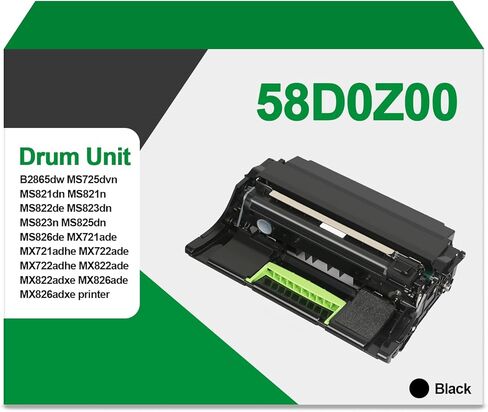 وحدة التصوير 58D0Z00 سوداء مع رقاقة متوافقة مع وحدة الأسطوانة 58D0Z00 B2865DW MS821DN MS821N MS823DN MS825DN MS826DE MS725DVN MX721EDE MX722EDE MX822ADE MX826ADE (1PAPK) in Kuwait