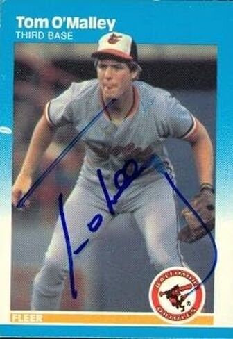 مستودع التوقيعات 50826 بطاقة بيسبول موقعة من Tom O Malley بالتيمور أوريولز 1987 رقم Fleer .477 in Kuwait