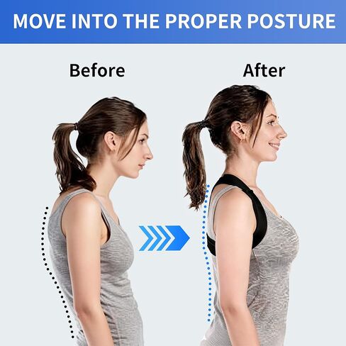 Upper Back Brace Posture Corrector for Women and Men, Adjustable Upper & Mid Back Support, Breathable Back Straightener for Neck, Shoulder & Clavicle Pain Relief in Kuwait