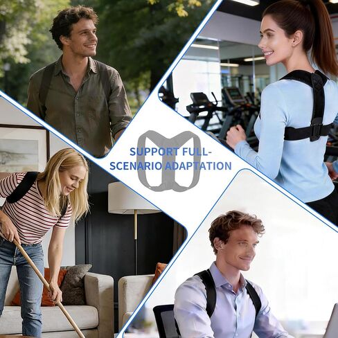 Upper Back Brace Posture Corrector for Women and Men, Adjustable Upper & Mid Back Support, Breathable Back Straightener for Neck, Shoulder & Clavicle Pain Relief in Kuwait