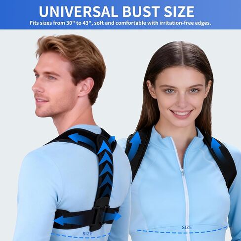 Upper Back Brace Posture Corrector for Women and Men, Adjustable Upper & Mid Back Support, Breathable Back Straightener for Neck, Shoulder & Clavicle Pain Relief in Kuwait