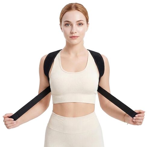 Upper Back Brace Posture Corrector for Women and Men, Adjustable Upper & Mid Back Support, Breathable Back Straightener for Neck, Shoulder & Clavicle Pain Relief in Kuwait