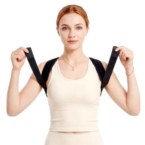 Upper Back Brace Posture Corrector for Women and Men, Adjustable Upper & Mid Back Support, Breathable Back Straightener for Neck, Shoulder & Clavicle Pain Relief in Kuwait