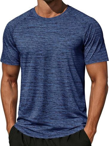 MAGCOMSEN Men's Short Sleeve Moisture Wicking Shirts Athletic Running Workout T-Shirts Performance Breathable Tshirt in Saudi Arabia