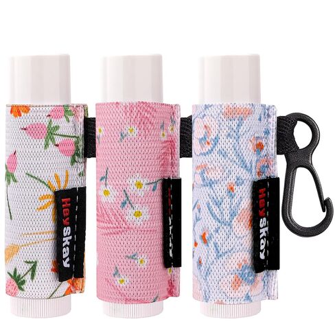 HEYSKAY 8PCS Lip Balm Keychain Holder Compatible with Chapstick, Stocking Stuffers Gifts Keychain Lip Gloss Holder Key Chain Lipstick Holder Sleeve in Saudi Arabia