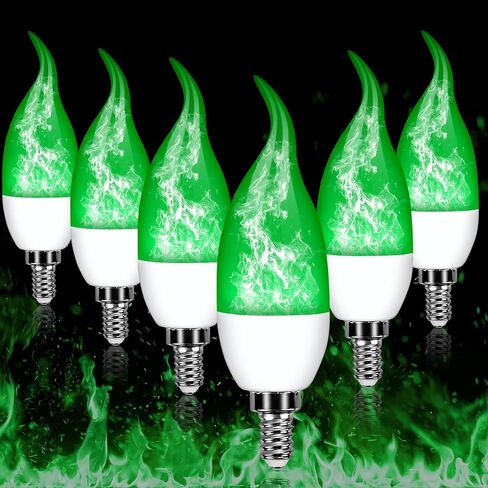 E12 LED Flickering Candelabra Flame Effect Light Bulbs - 3 Modes Flicker Chandelier Candle Fire Gas Lantern Effect Type B Base Small Lights Bulbs for Outdoor Halloween Holiday Decorations (8 Pack) in Saudi Arabia
