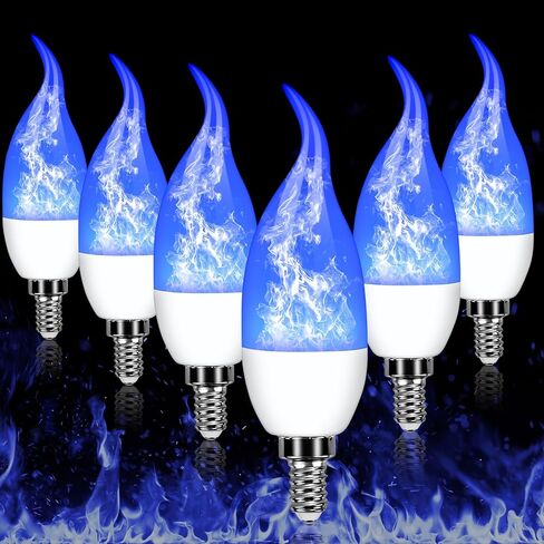 E12 LED Flickering Candelabra Flame Effect Light Bulbs - 3 Modes Flicker Chandelier Candle Fire Gas Lantern Effect Type B Base Small Lights Bulbs for Outdoor Halloween Holiday Decorations (8 Pack) in Saudi Arabia