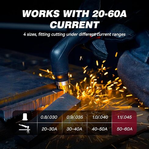 ARCCAPTAIN 23Pcs IPT60 Plasma Cutter Torch Consumables, .045" Plasma Cutter Accessories for ARCCAPTAIN CUT55 NON-HF, CUT55 MP and CUT60 Non-HF, Work with 50-60A Current in Kuwait