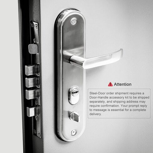 VIZ-PRO Quick Mount Steel Security Door with Frame and Hardware, Gray Right Side-Hinged Inward, 39 9/16" - 41 7/8" Width Adjustable, 83 1/2" Height in Kuwait