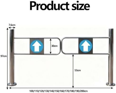 Stainless Steel Automatic Swing Gate - 90° One-Way Access Barrier for Markets, Libraries, Warehouses - Secure Entry Solution for Retail & Public Spaces in Saudi Arabia