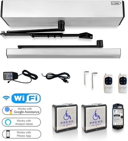 Handicap Door Opener for Disabled People, Low Energy ADA Swing Door Operator with Stainless Steel Handicap Push Buttons in Kuwait