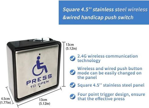 Handicap Door Opener for Disabled People, Low Energy ADA Swing Door Operator with Stainless Steel Handicap Push Buttons in Kuwait