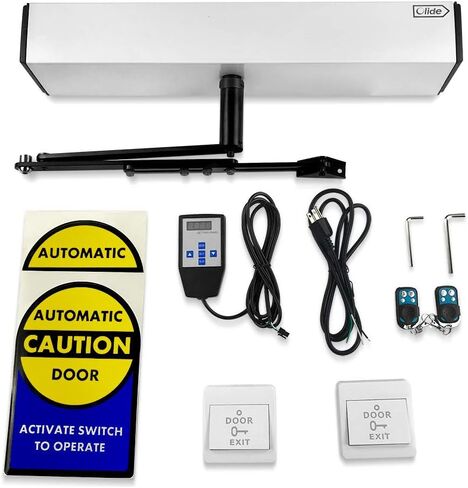 Olideauto Electric Door Operator+Outswing Arm+2-3/4'' Extend Spacer+2pcs Wired Wireless 2-in-1 Handicap Push Switches in Kuwait