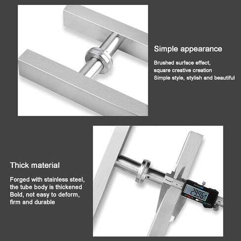 HEAGER Shower Door Handles,60cm-120cm Stainless Steel Pull Push Door Handle, Interior Or Exterior Contemporary Glass Door Handle, Sliding Barn Door Pull Handle (Size : 80 * 60cm) (Size : 80 * 60cm) in Kuwait