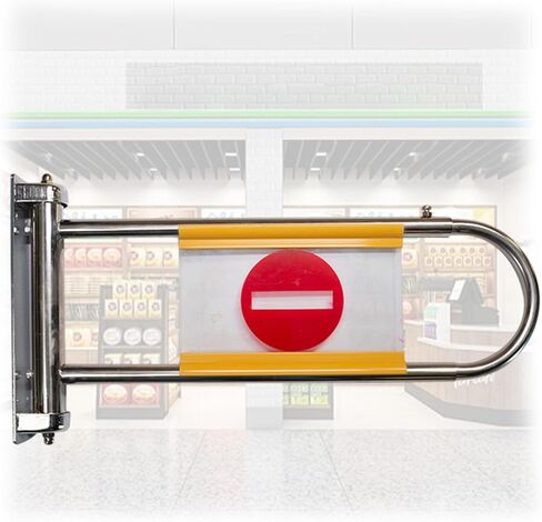 Heavy-Duty Metal Swing Safety Gate, Spring-Loaded One-Way Entrance - Cashier Counter Barrier, Spring-Loaded One-Way Entrance for Supermarkets & Cashiers Automatic Closin(Size:25cm access control gate) in Kuwait