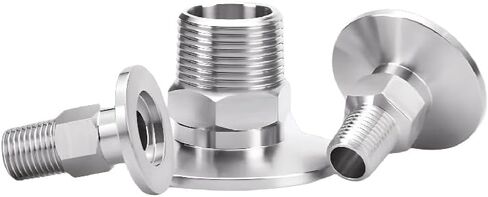 1pc KF16 Vacuum to 3/4" BSPT Male Thread Stainless Steel Flange Pipe Hex Pipe Fitting IHNIEAEW in Kuwait