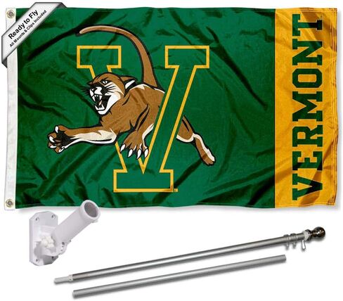 Vermont Catamounts Flag with Pole and Bracket Holder University Set in Kuwait