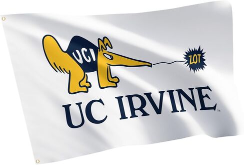 علم جامعة كاليفورنيا إيرفاين من صبار الصحراء - لافتة UCI لآكلات النمل مقاس 3 × 5 أقدام، قماش متين للاستخدام الداخلي/الخارجي، تصميم بوليستر 100% (C1) in Kuwait