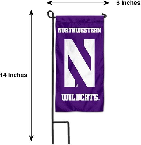 حديقة Northwestern Wildcats الصغيرة وغطاء علم وعاء الزهور in Kuwait