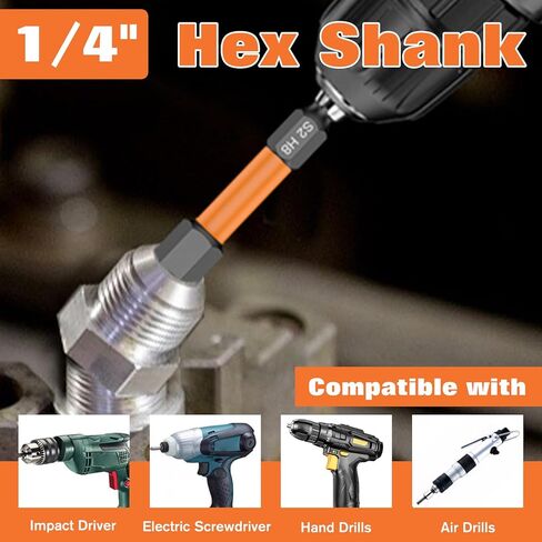 طقم لقم مثقاب سداسي الرأس Impact Hex Head Allen 20 قطعة (متري وSAE) 1/4 بوصة مجموعة لقم سداسية فولاذية S2 ذات ساق سداسي، مفتاح ألين مغناطيسي 2 بوصة مفك براغي طويل in Kuwait
