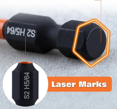 طقم لقم مثقاب سداسي الرأس Impact Hex Head Allen 20 قطعة (متري وSAE) 1/4 بوصة مجموعة لقم سداسية فولاذية S2 ذات ساق سداسي، مفتاح ألين مغناطيسي 2 بوصة مفك براغي طويل in Kuwait