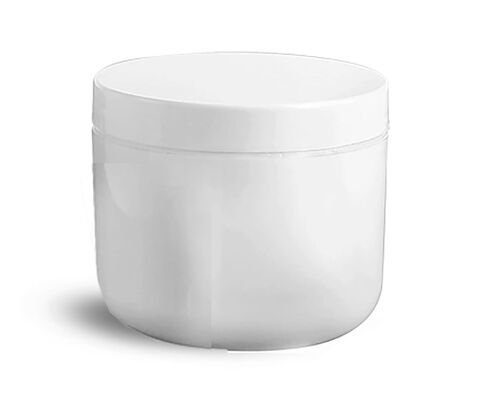 4 oz White Polypro Double Wall Radius Jars w/White Polypro Smooth PE Lined Caps in Kuwait
