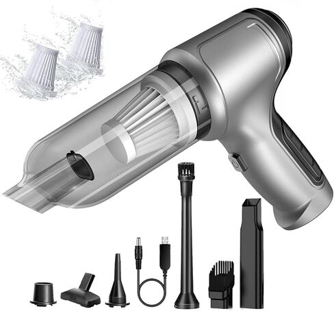 Mini Handheld Vacuum Cleaner Cordless - Car Vacuum Portable Rechargeable with High Power Brushless Motor 12000 PA Strong Suction 3 in 1 Mini Hand Vacuum (Grey) in Kuwait