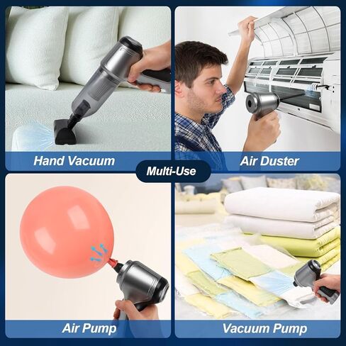 Mini Handheld Vacuum Cleaner Cordless - Car Vacuum Portable Rechargeable with High Power Brushless Motor 12000 PA Strong Suction 3 in 1 Mini Hand Vacuum (Grey) in Kuwait