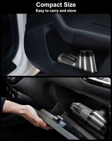 Mini Handheld Vacuum Cleaner Cordless - Car Vacuum Portable Rechargeable with High Power Brushless Motor 12000 PA Strong Suction 3 in 1 Mini Hand Vacuum (Grey) in Kuwait