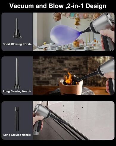 Mini Handheld Vacuum Cleaner Cordless - Car Vacuum Portable Rechargeable with High Power Brushless Motor 12000 PA Strong Suction 3 in 1 Mini Hand Vacuum (Grey) in Kuwait