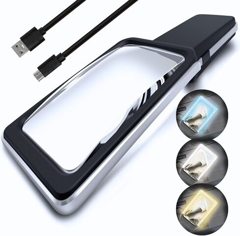 4X Large Magnifying Glass with [Anti-Glare & Fully Dimmable LEDs]-Evenly Lit Viewing Area-The Best Lighted Magnifier for Reading Small Fonts, Low Vision Seniors, Macular Degeneration, Inspection in Saudi Arabia