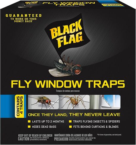 Black Flag Fly Stick, Trap Houseflies and Flying Insects, Pack of 6 in Saudi Arabia