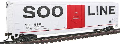 نموذج مقياس Walthers Trainline HO، عربة صندوقية ذات باب بقابس مقاس 50 بوصة مع عجلات معدنية Soo Line in Saudi Arabia