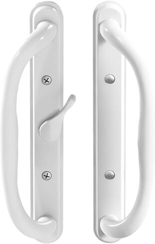 10" Olympus Sliding Patio Glass Door Center Latch Position White Pull Handle Set Replacement - fits 3 ¹⁵/₁₆ inches Hole Spacing, and 1-1/4" to 2-1/4" Door Thickness in Saudi Arabia