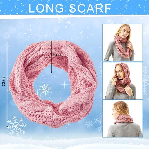 24 Pcs Women Beanie Winter Hats Loop Scarf Touch Screen Gloves Earmuff Warm Set for Cold Weather Hiking in Saudi Arabia
