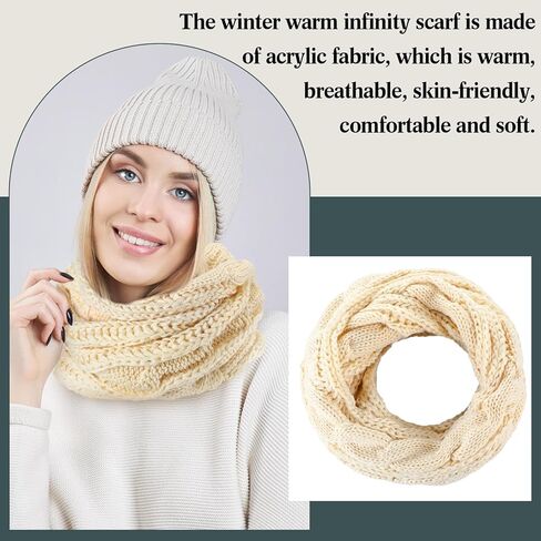 24 Pcs Women Beanie Winter Hats Loop Scarf Touch Screen Gloves Earmuff Warm Set for Cold Weather Hiking in Saudi Arabia