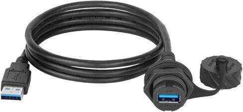 LU20 حجم الفتحة 20.8 ملم مقاوم للماء USB 3.0 جاك نوع موصل USB مقبس أنثى مستقيم كابل موسع البيانات M20 (كابل 1 متر، صامولة معدنية) in Kuwait