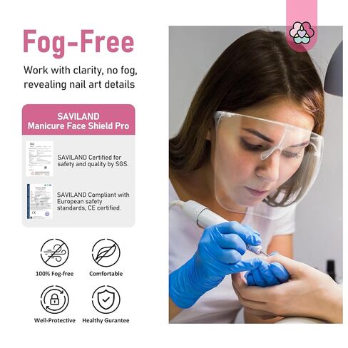 SAVILAND Nail Face Mask for Nail Drill: Salon Clear Visibility & Comfortable Wear Full Face Mask Splash Resistant Quicker Anti Fog Nail Art Tools for Nail Artists Enthusiasts Technicians Salon Studio in Saudi Arabia