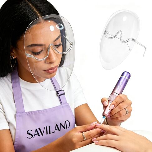 SAVILAND Nail Face Mask for Nail Drill: Salon Clear Visibility & Comfortable Wear Full Face Mask Splash Resistant Quicker Anti Fog Nail Art Tools for Nail Artists Enthusiasts Technicians Salon Studio in Kuwait