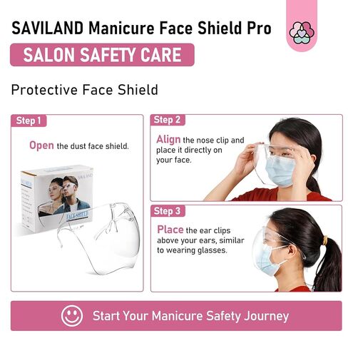 SAVILAND Nail Face Mask for Nail Drill: Salon Clear Visibility & Comfortable Wear Full Face Mask Splash Resistant Quicker Anti Fog Nail Art Tools for Nail Artists Enthusiasts Technicians Salon Studio in Saudi Arabia