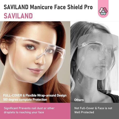 SAVILAND Nail Face Mask for Nail Drill: Salon Clear Visibility & Comfortable Wear Full Face Mask Splash Resistant Quicker Anti Fog Nail Art Tools for Nail Artists Enthusiasts Technicians Salon Studio in Saudi Arabia