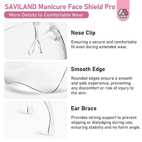 SAVILAND Nail Face Mask for Nail Drill: Salon Clear Visibility & Comfortable Wear Full Face Mask Splash Resistant Quicker Anti Fog Nail Art Tools for Nail Artists Enthusiasts Technicians Salon Studio in Saudi Arabia