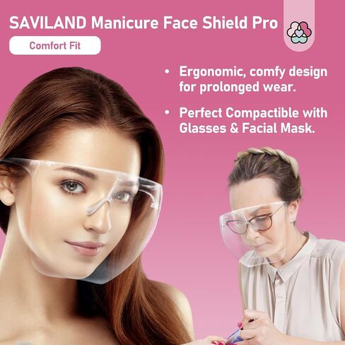 SAVILAND Nail Face Mask for Nail Drill: Salon Clear Visibility & Comfortable Wear Full Face Mask Splash Resistant Quicker Anti Fog Nail Art Tools for Nail Artists Enthusiasts Technicians Salon Studio in Saudi Arabia
