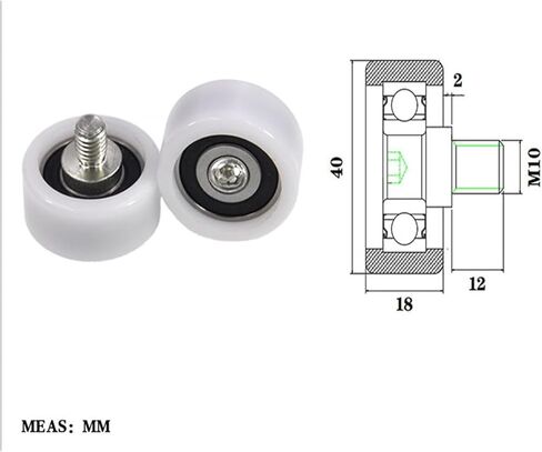 Externally Threaded POM Plastic-Coated Bearing BS620140-18C2L12M10 high wear-Resistant Nylon Threaded Guide Wheel in Saudi Arabia