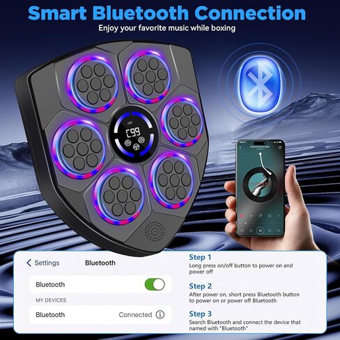 Music Boxing Machine,Smart Boxing Machine for Adults with Boxing Gloves,9 Modes & 9 Speeds Wall Mounted Music Punching Machine for Home Gym Office Workout in Kuwait