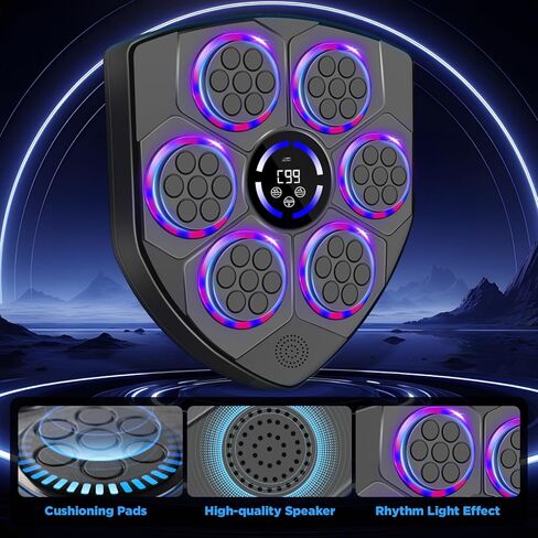 Music Boxing Machine,Smart Boxing Machine for Adults with Boxing Gloves,9 Modes & 9 Speeds Wall Mounted Music Punching Machine for Home Gym Office Workout in Kuwait