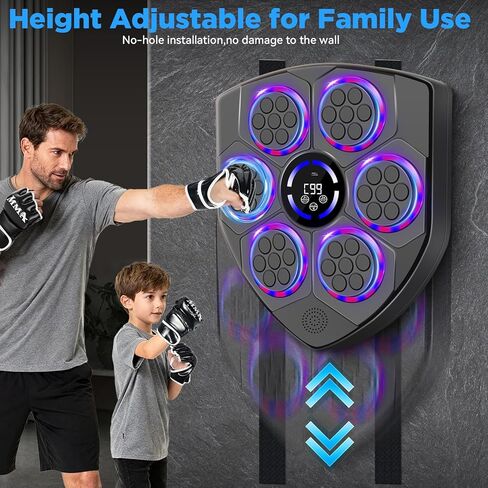 Music Boxing Machine,Smart Boxing Machine for Adults with Boxing Gloves,9 Modes & 9 Speeds Wall Mounted Music Punching Machine for Home Gym Office Workout in Kuwait