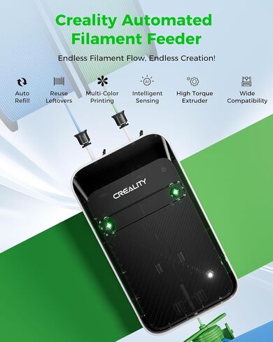 Creality Official Automated Filament Feeder, Auto Refill 3D Printer Filament Buffer, Automatic Feeding System, Reuse Leftovers, Multi-Color Printing, Compatible with Most FDM 3D Printers in Kuwait